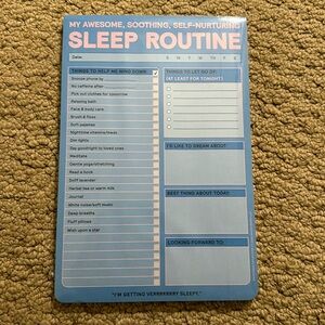Sleep routine notepad